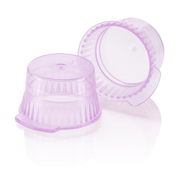 Globe Scientific Cap, Snap, 13mm, PE, for 13mm Glass and Evacuated Tubes, 12mm Plastic Test Tubes, Lavender, 1000PK 113143L - main